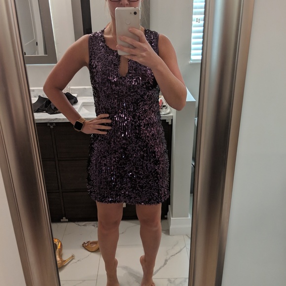 Axara Paris Purple Sequin Dress - Picture 3 of 3